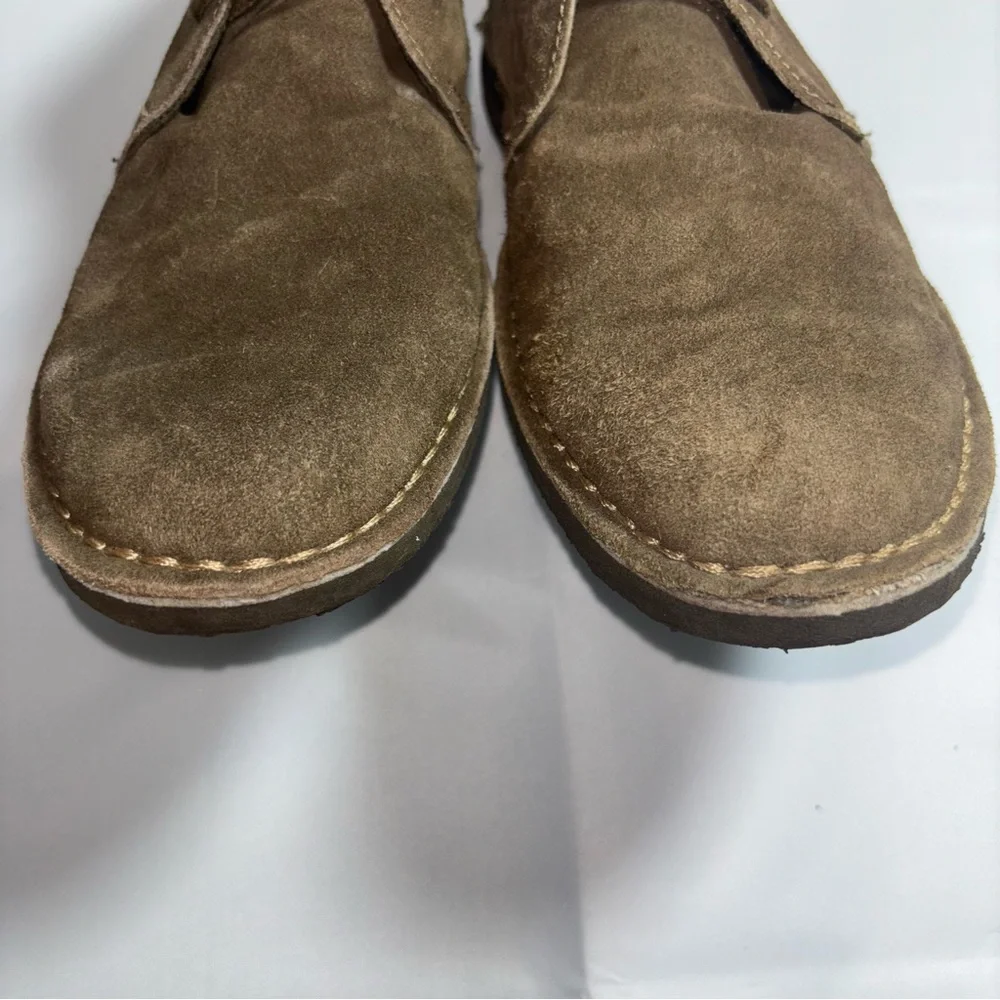 Merona Men 11 Brown Suede Chukka Leather Ankle Boots 2‎ Eyelet Classic Timeless